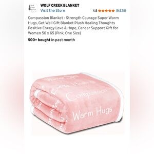 NWT Wolf Creek Compassion Blanket in Dusty Pink 50"x65"